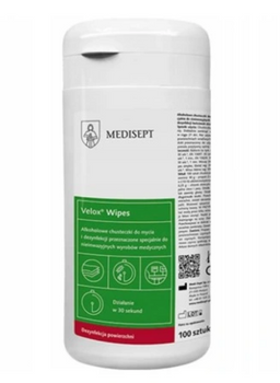Velox Wipes Puszka - Alkoholowe Chusteczki do dezynfekcji powierzchni 100 szt. Medisept