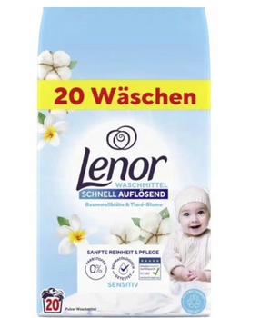 Lenor Proszek do prania dla skóry wrażliwej niemowląt i alergików Bawełka i kwiat Tiara 1,2 kg