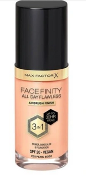 Max Factor Facefinity All Day Flawless Podkład 3 w 1 35 Vegan Pearl Beige   30 ml