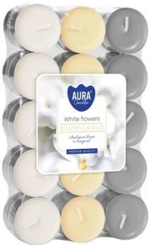 Bispol Podgrzewacze zapachowe typu "Tealight" 30 szt   Białe Kwiaty