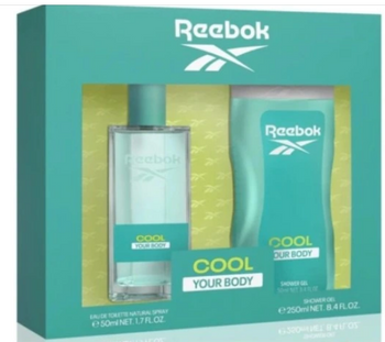 Reebok Cool Your Body Mujer Women Zestaw Żel pod prysznic 250 ml +Woda Toaletowa 50 ml