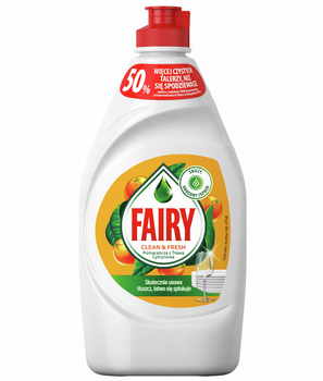 Fairy Clean&Fresh Płyn do Mycia Naczyń Pomarańcza z Trawą Cytrynową 450ml