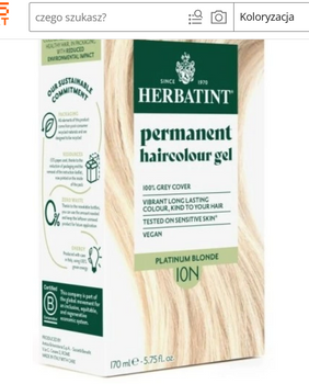 Herbatint Farba 170 ml 10N Platynowy Blond