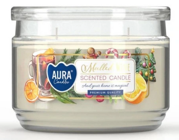 Bispol Świeca Zapachowa  w szkle z dwoma knotami 280 ml   Grzane wino