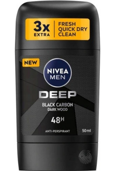 Nivea Men Deep Black Carbon Antyperspirant w sztyfcie dla mężczyzn 50 ml