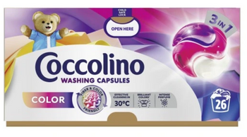 Coccolino Color Carton Box Kapsułki 3w1 do prania kolorowych tkanin 26 szt