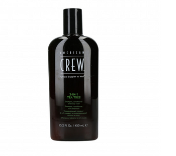 American Crew 3-in-1 Tea Tree Szampon,odżywka,żel pod prysznic 450 ml