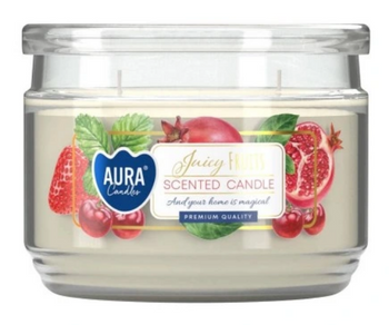 Bispol Świeca Zapachowa  w szkle z dwoma knotami 280 ml  Soczyste owoce