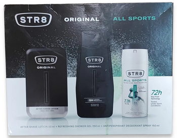 STR8 Original Zestaw Upominkowy Lotion po goleniu 50 ml + Dezodorant All Sport Spray 150 ml + Żel pod prysznic 250 ml