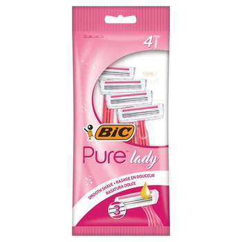 Bic maszynka do golenia pure lady pink  3 ostrza  4 szt.
