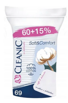 Cleanic Płatki Soft&Comfort kwadratowe 60+15%