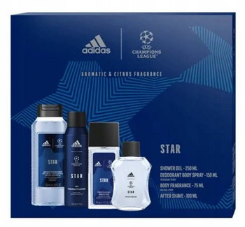 Adidas Zestaw Uefa Champions League Edition Woda po goleniu+Żel pod prysznic+Spray do ciała+Dezodorant zapachowy