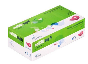 Zarys easyCare Rękawiczki jednorazowe winylowe bezpudrowe S 100 sztuk  Białe przezroczyste