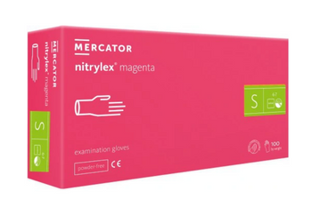 Mercator Nitrylex Magenta Rękawiczki jednorazowe nitrylowe S 100 szt. Różowe