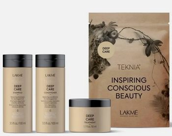 Lakme Teknia Deep Care Travel Pack 2x100+50 ml Zestaw kosmetyków