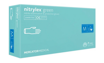 Mercator Nitrylex Green Rękawiczki jednorazowe nitrylowe M 100 szt. Miętowe