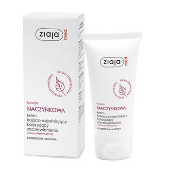 Ziaja Med Kuracja Naczynkowa Krem kojąco-rozjaśniający korygujący zaczerwienienia ochrona średnia SPF 20  50 ml