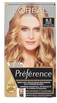 L'Oreal Paris Recital Farba do włosów Jasny Złocisty Blond X8.3 Cannes