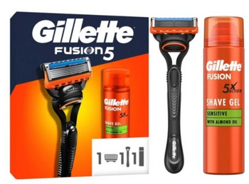 Gillette Zestaw kosmetyków dla mężczyzn Maszynka Fusion5 + Żel do golenia Fusion Sensitive  200 ml