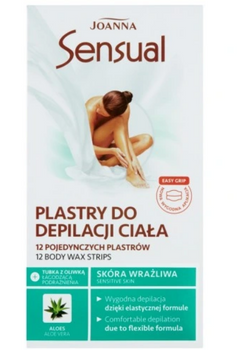 Joanna Sensual Plastry do depilacji ciała Aloes 12 szt