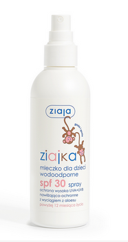 Ziajka Mleczko dla dzieci wodoodporne SPF 30 spray ochrona wysoka UVA+UVB  170 ml
