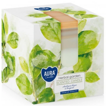 Bispol Świeca zapachowa w szkle trójkolorowa 160 g  Ziołowy Ogród