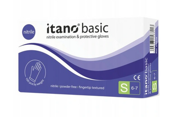 Itano Basic Rękawiczki nitrylowe bezpudrowe S 100 szt Niebieskie