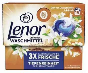 Lenor All-in-1 Pods Kwiat pomarańczy i brzoskwinia 15 kapsułek