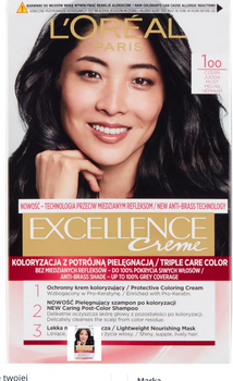 L'Oreal Paris Excellence Creme Farba do włosów  1 Czerń