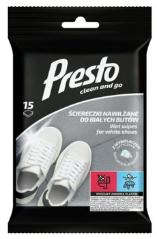 Presto Ściereczki białe buty 15 szt