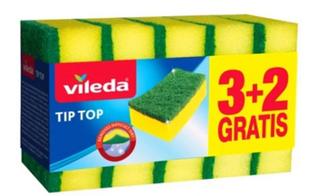 Vileda Gąbka Zmywak Kuchenny TIP TOP 3+2