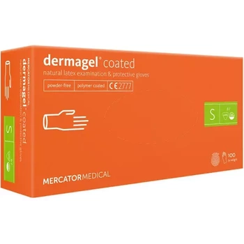 Mercator Dermagel Coated Rękawiczki jednorazowe lateksowe S 100 szt.Białe