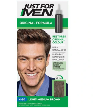 Just For Men Light Medium Brown H30 Szampon koloryzujący do włosów Jasny Średni Brąz  60g