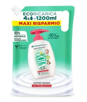 Vidal  Mydło w płynie antybakteryjne 1200 ml Antibatterico Zapas