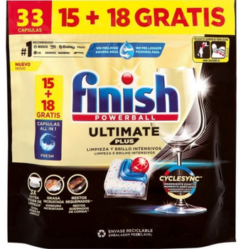 Finish Ultimate Plus Kapsułki do zmywarki 33 szt (15+18 gratis)