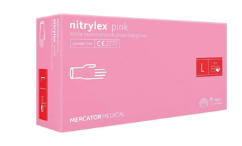  Mercator Medical Nitrylex Pink Rękawiczki jednorazowe winylowo-nitrylowe bezpudrowe L 100 sztuk  Różowe