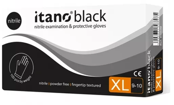 Itano Black Rękawiczki nitrylowe bezpudrowe XL 100 szt  Czarne