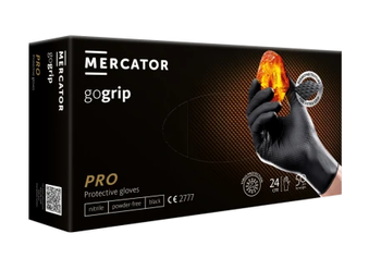 Mercator Go Grip  Black Rękawiczki jednorazowe nitrylowe XL 50 szt. Czarne