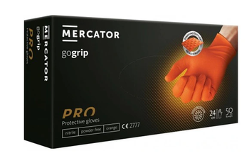 Mercator Go Grip Orange Rękawiczki jednorazowe nitrylowe XXL 50 szt.Pomarańczowe