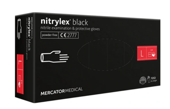 Mercator Nitrylex Black Rękawiczki jednorazowe nitrylowe L 100 szt. Czarne