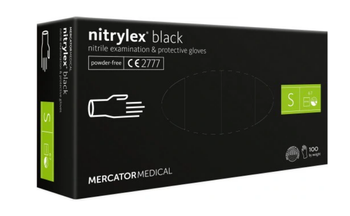 Mercator Nitrylex Black Rękawiczki jednorazowe nitrylowe S 100 szt. Czarne