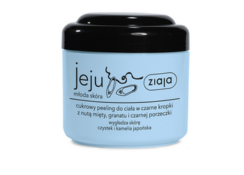 Ziaja Jeju Cukrowy Peeling do ciała w czarne kropki z nutą mięty,granatu i czarnej porzeczki 200ml